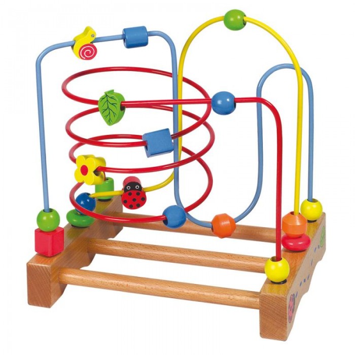 Labirintul Maze cu trasee colorate Joc Educațional din Lemn de indemanare, de condus bile pe trase suspendate elicoidale